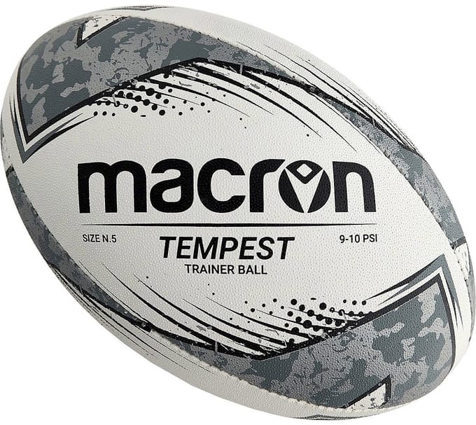 Macron Tempest (Size 3) Rugbybal - Zwart | Maat: 3