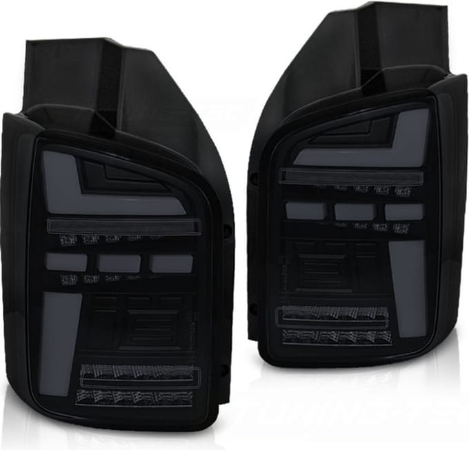 Achterlichten - voor VW T5 04.2003-2009 - LED - zwart smoke