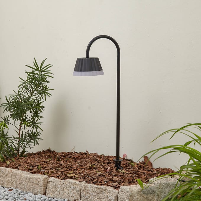 Lindby LED grondspies lamp Ameline, antraciet, IP65, 77 cm
