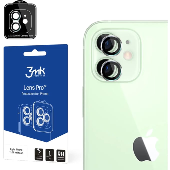 3mk Lens Protection Pro iPhone 11/12/12 Mini Camera lens protection with mounting frame 1 pc.