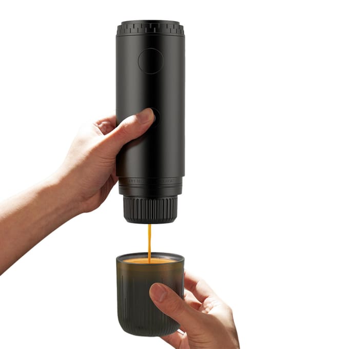 Elektrische Koffiemachine Capsule en Poeder 2-in-1 Koffiezetapparaat met 20 Bar Druk 7800mAh Batterij Oplaadbaar black