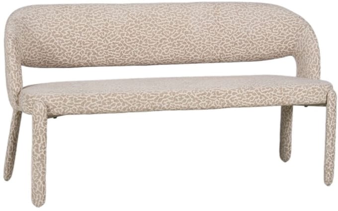 Bronx71® Eetkamerbank Leo taupe leopard 160 cm - eettafelbank - eetbank