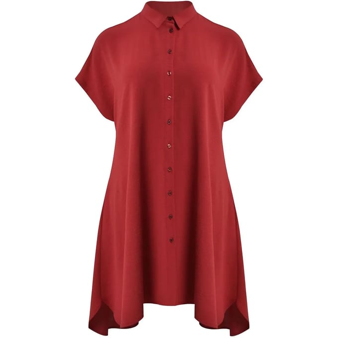 Midi Chemise Jurk in Crêpe Dames Mat Fashion