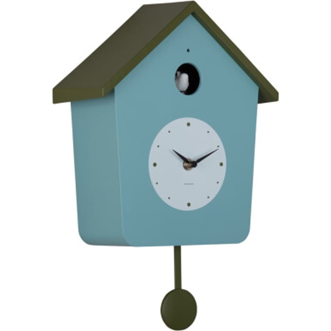 Karlsson - Wandklok Cuckoo Light - Misty blue & army green