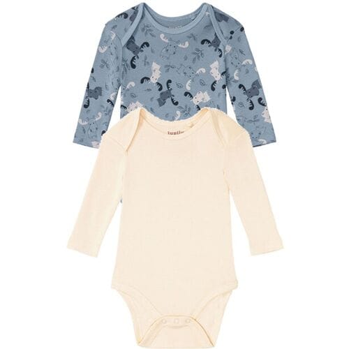 LUPILU 2 baby rompers (Wit/blauw, 62/68)