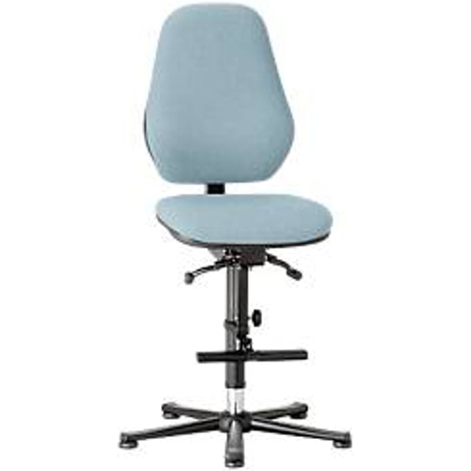 Labostoel Basic, met opstaphulp, stoffen bekleding, Duotec grijs