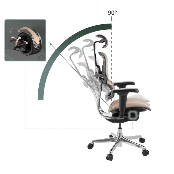 Bureaustoel / directiestoel ERGOHUMAN ULTRA L GEN2 leer bruin hjh OFFICE