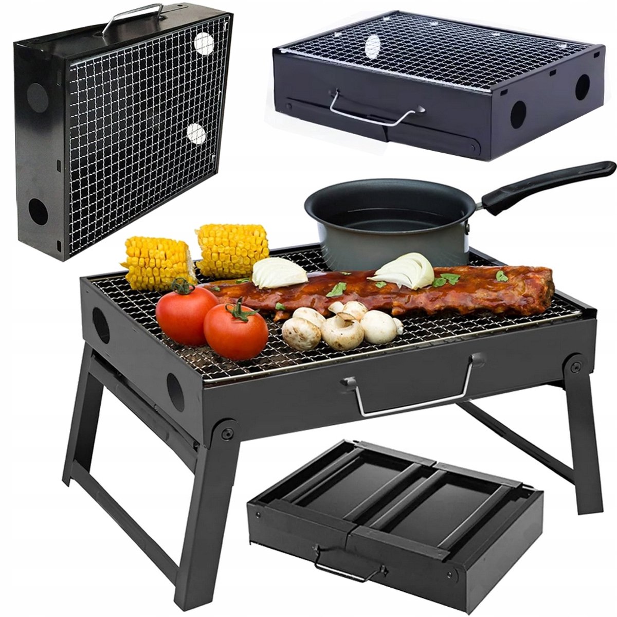 Reisgrill in draagbare opvouwbare Koffer - Houtskool - Barbeque