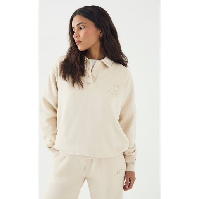 Dames DSGN Studio Sweater met Kraag | Stone | Maat: XL