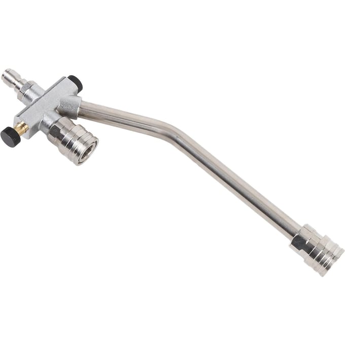 Hogedrukreinigerlans met dubbele aansluiting RVS 6000psi Multifunctionele schuimlans Dubbel white