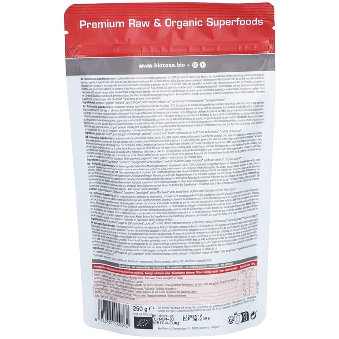 Biotona Superberries organic dried berries bio 250 Gram