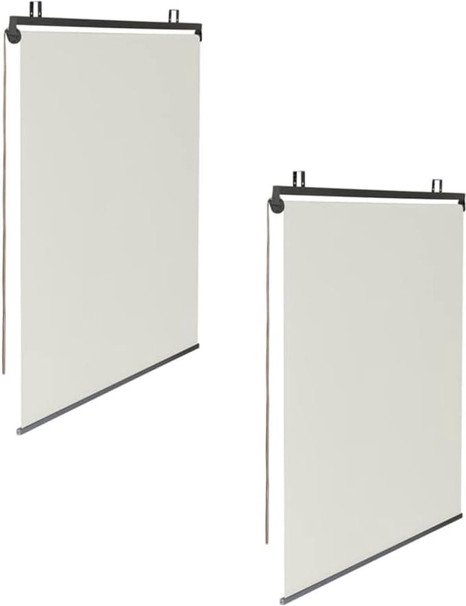 Set van 2 rolgordijnen L 124 x H 225 cm voor pergola ecru