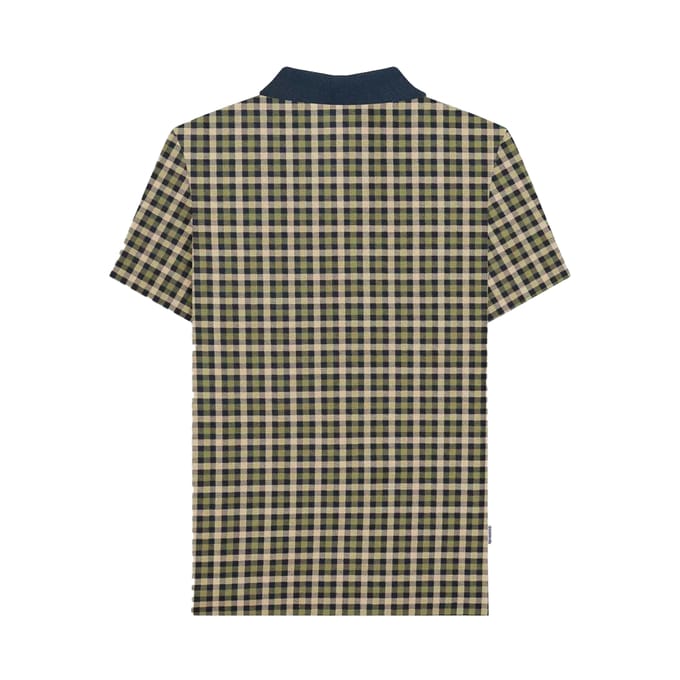 Lambretta Heren AW25 Geruit Poloshirt (Marine)