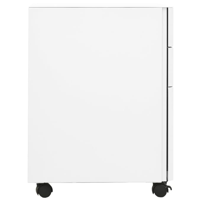 vidaXL - Ladeblok - verrijdbaar - 39x45x59 - cm - staal - wit