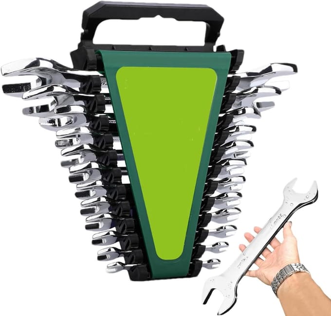 Combinatiesleutelset Metrisch - Dopsleutel Set - Auto Reparatie - 12-Punts Ontwerp - 6-32 mm - Groen