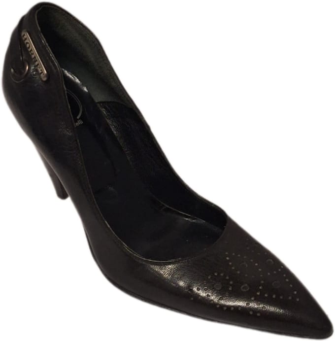 HORNET by BOTTICELLI- LUXE PUMPS -BLACK-LEER-STILLOHAK-8CM-39