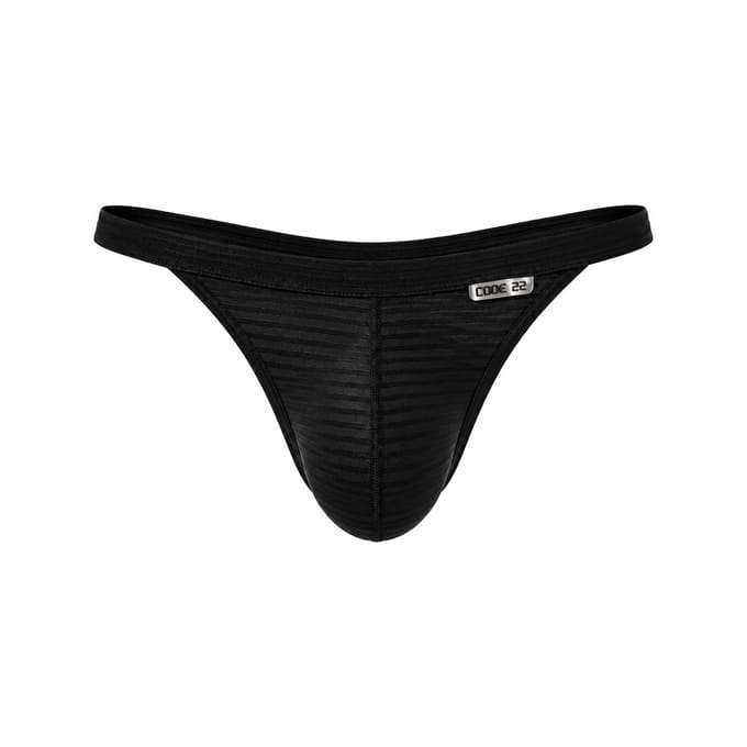 CODE 22 Zebra Thong Black - MAAT S - Heren Ondergoed - String voor Man - Mannen Thong