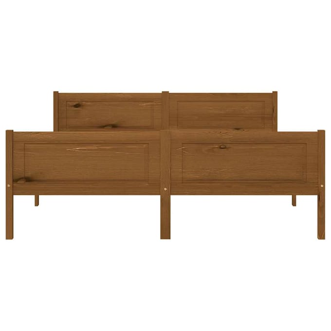 vidaXL - Bedframe - massief - grenenhout - honingbruin - 160x200 - cm