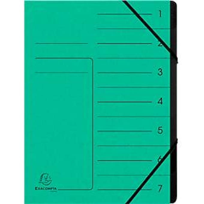 Exacompta 540703E, Project folder, A4, Karton, Groen, 355 g/m², Elastische band