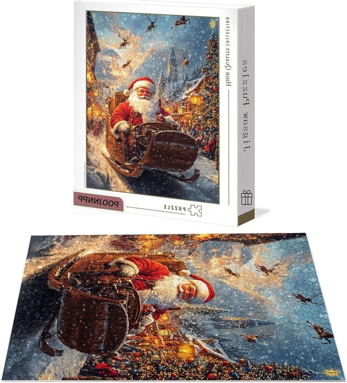 Kerstpuzzel 3000 stukjes - Landschap puzzel - Ontspanning thuis - Gelabelde achterkant - 122 x 81 cm - Multicolor
