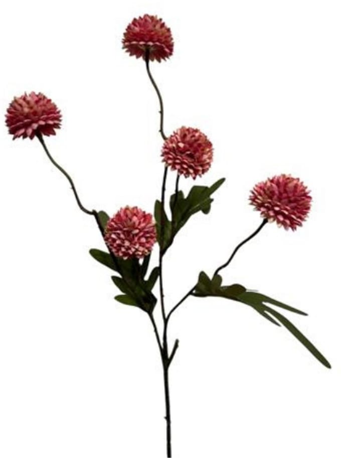 Deco4yourhome® - Zijdebloem - Dahlia - Pompon 52cm - Pink - Roze - 2stuks