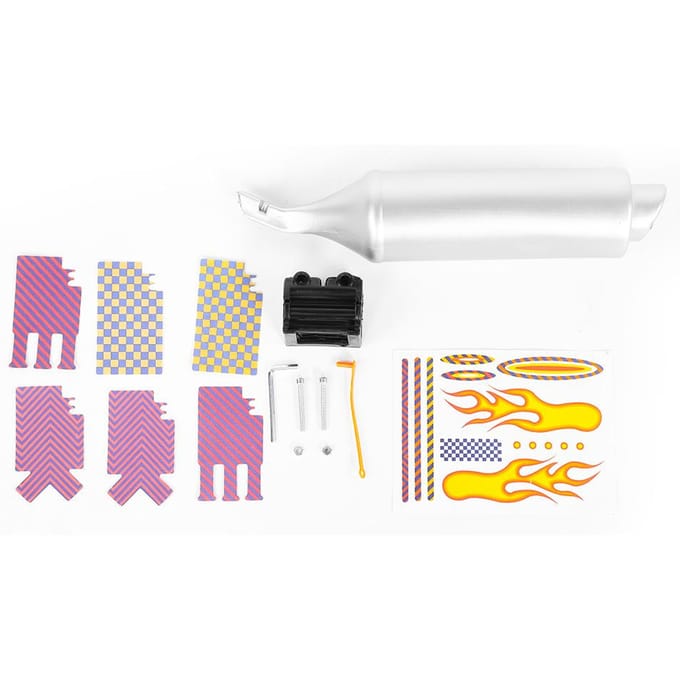 Système d'échappement de tuyau turbo de vélo Créateur de son de rayons de vélo Kit Motocards white