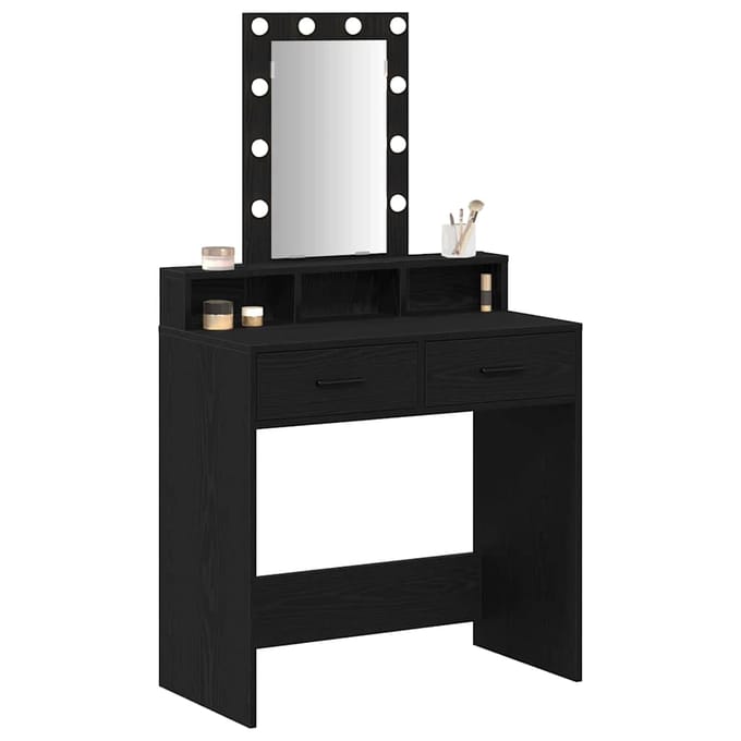 vidaXL - Kaptafel - Zwart - 79 - x - 41 - x - 140 - cm - Bewerkt - hout