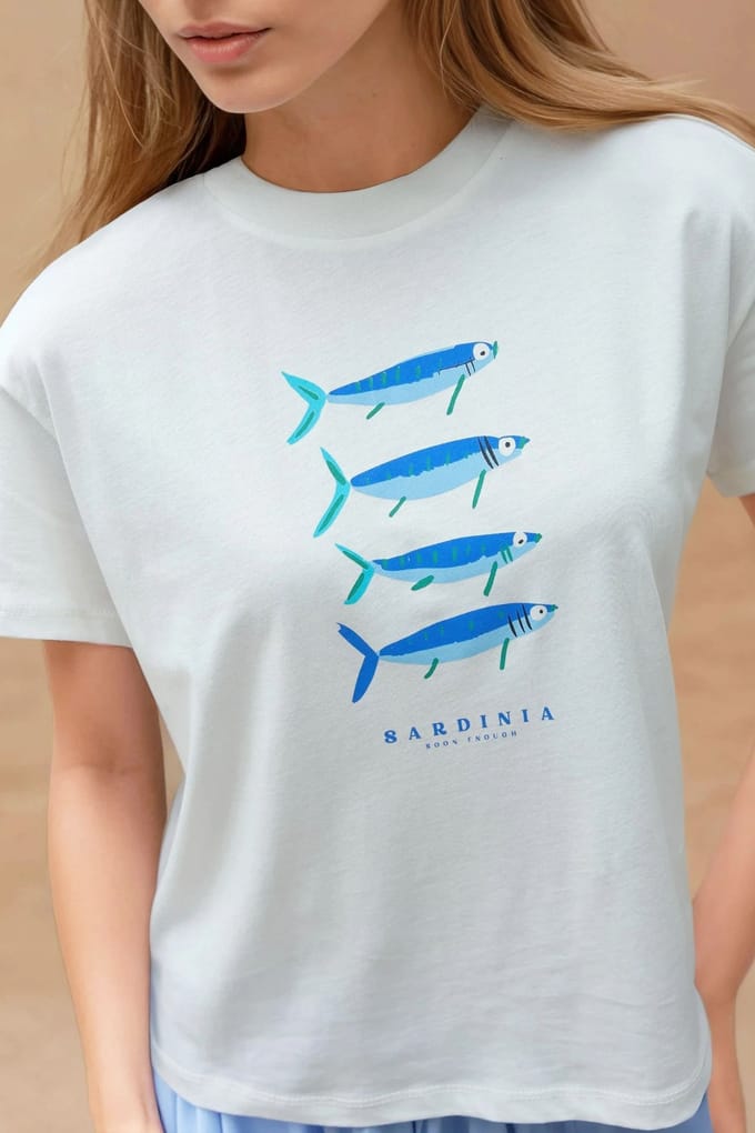 Geprinte Regular Fit Crew Neck T-shirt van 100% Katoen