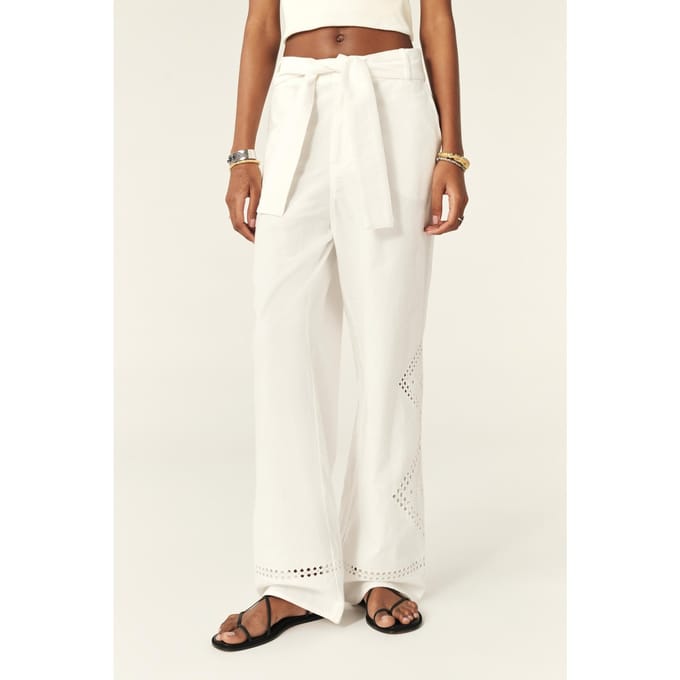 BA&SH Pantalon Marlon Blanc Taglia: 38 | Pantaloni Outlet | Donna