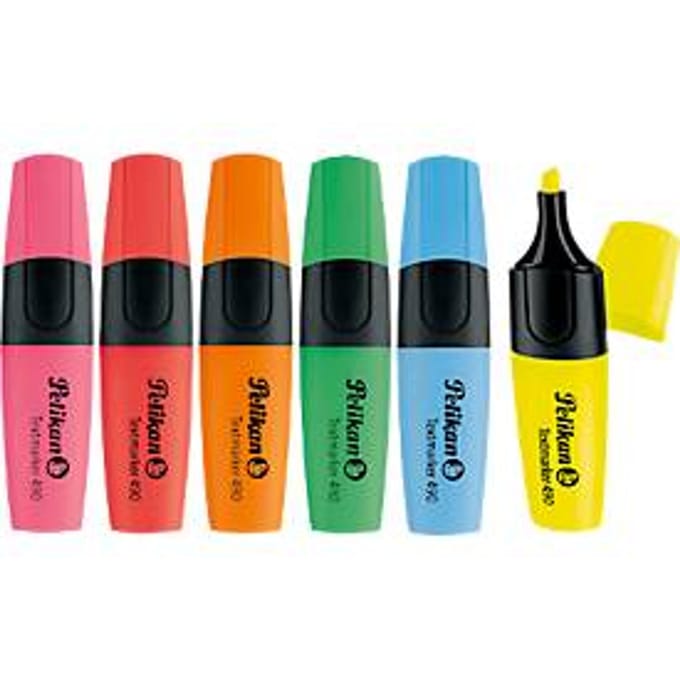 Pelikan 490 markeerstiften - 6 stuks - neonkleuren