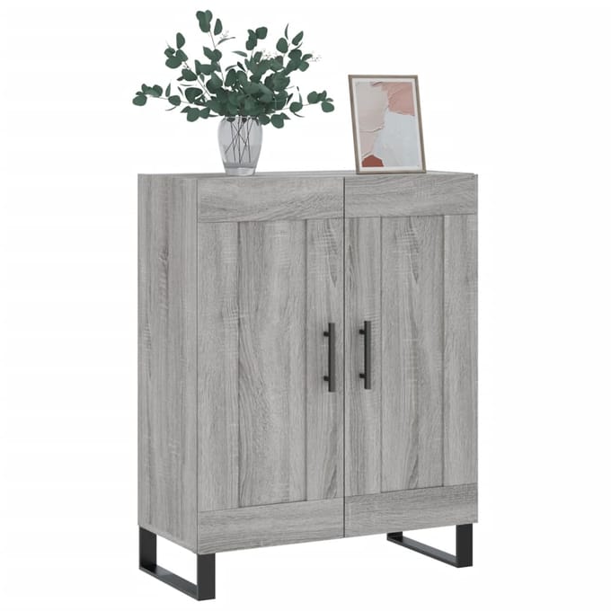 vidaXL - Dressoir - 69,5x34x90 - cm - bewerkt - hout - grijs - sonoma - eikenkleurig