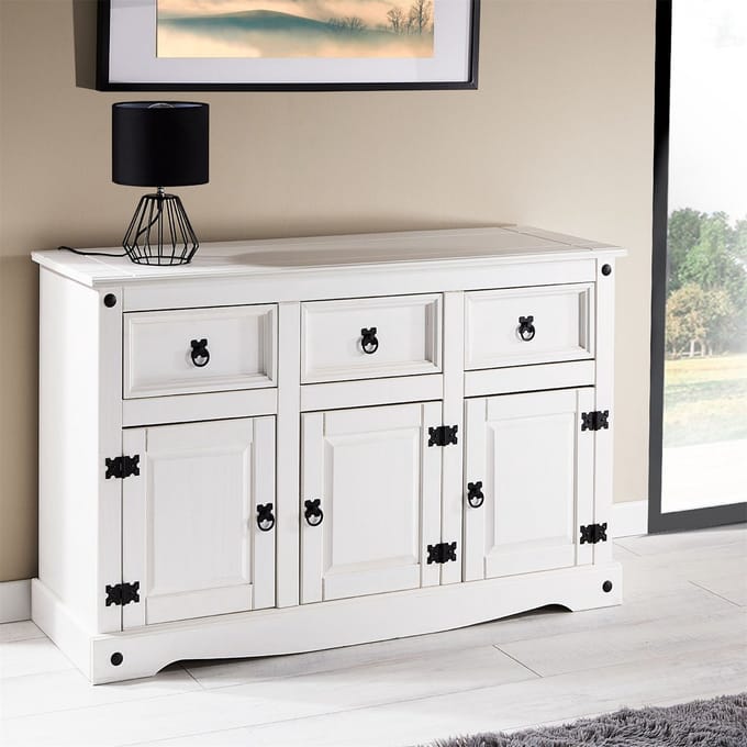 Mexico dressoir RURAL massief grenen wit