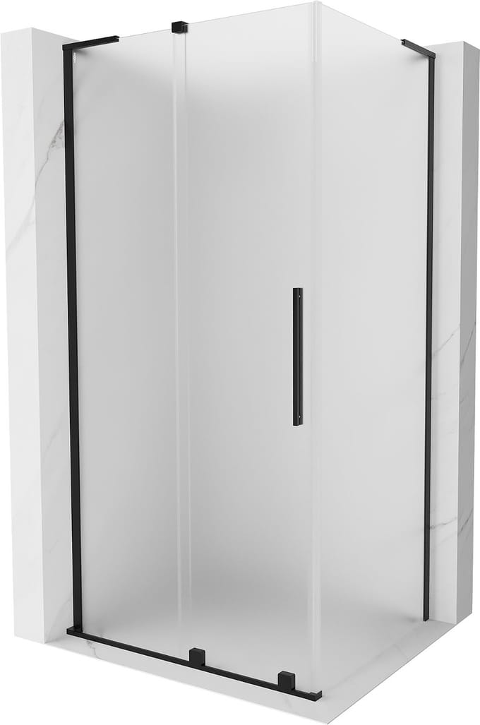 Mexen Velar L schuifbare douchecabine 100 x 70 , matglas, zwart - 871-100-070-33-70