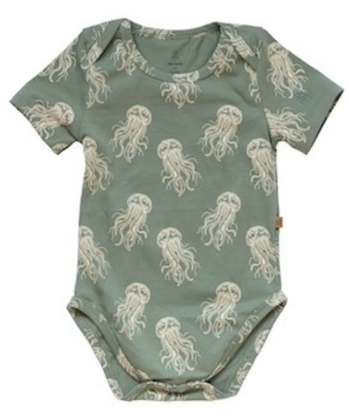 MXM Baby Romper- Korte mouwen- groen- Katoen- Stretch- print- maat 80