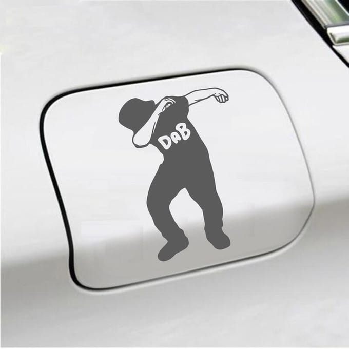 Bumpersticker - Dab - 15 X 10 - Antraciet