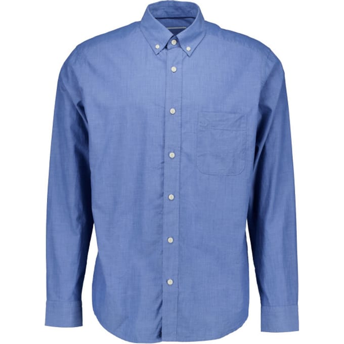 Eton Solid Chambray Shirt Lange Mouw Overhemden Blauw 100014782