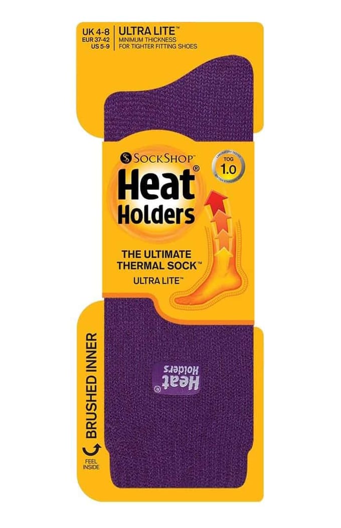Heat Holders Ultra Lite dames dunne thermo sokken - Paars