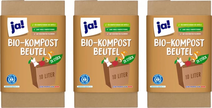 Ja! | 3 x 20 Biologische compostzakken 10 liter | voor composteren van bio afval