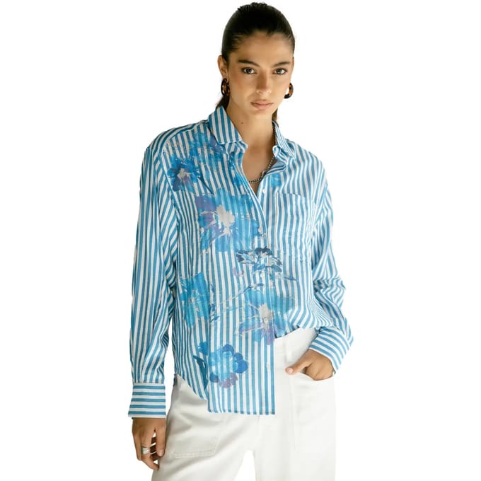 Vrouwenblouse Freeman T Porter Chella Bleached Flowers