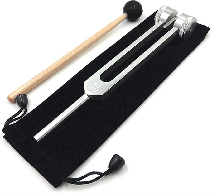 Stemvork - Mid Ohm 136.1Hz - Hart Chakra - Tuning Fork - Incl. Zakje en Stootstokje