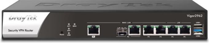Draytek Vigor 2962 - Router - 2.5 Gigabit Ethernet - Zwart