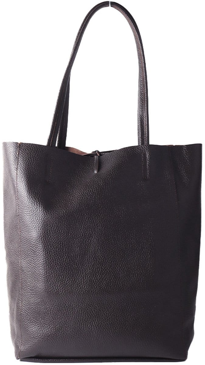 Giuliano lederen shopper Eliana - Koffie - Dames - Made in Italy