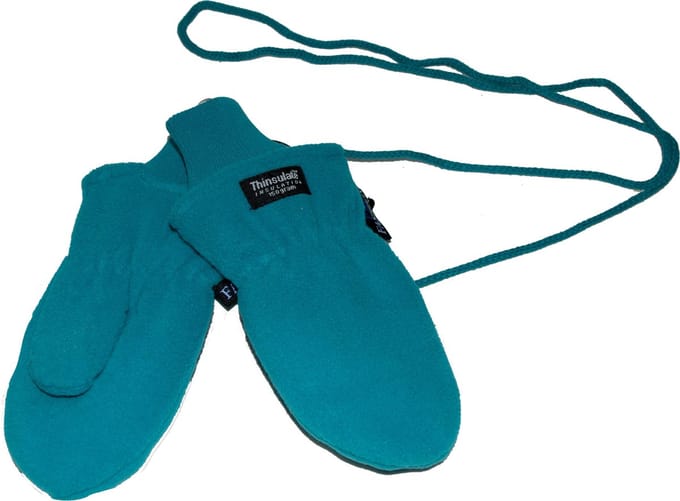 P&T Wanten Kinderen met Koordje - Fleece - Thinsulate Voering - Turquoise - 6j