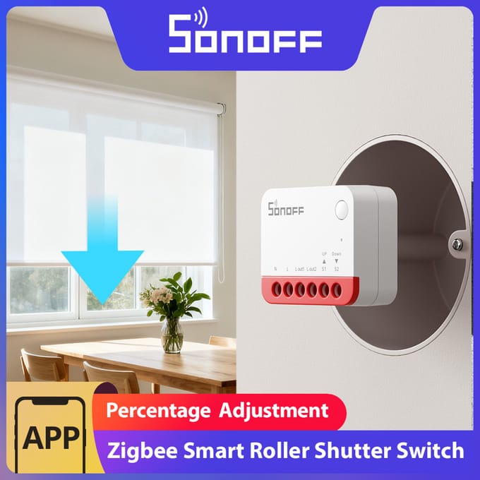 MINI-ZBRBS Zigbee Smart Rolluikschakelaar Mini-formaat Smart Scene Signaalversterker Transformeren Gordijnen Sonoff Zigbee Hub MINI-ZBRBS (1 pcs)
