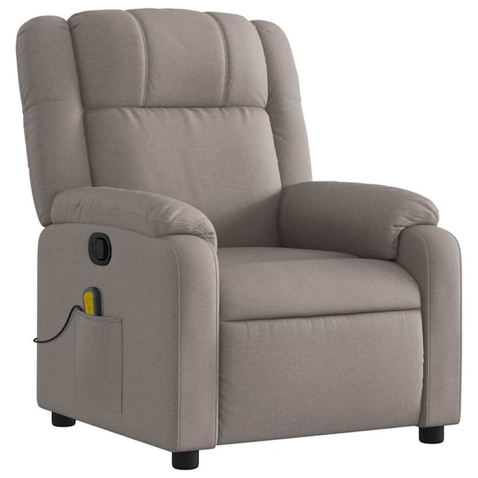 vidaXL - Massagestoel - verstelbaar - stof - taupe