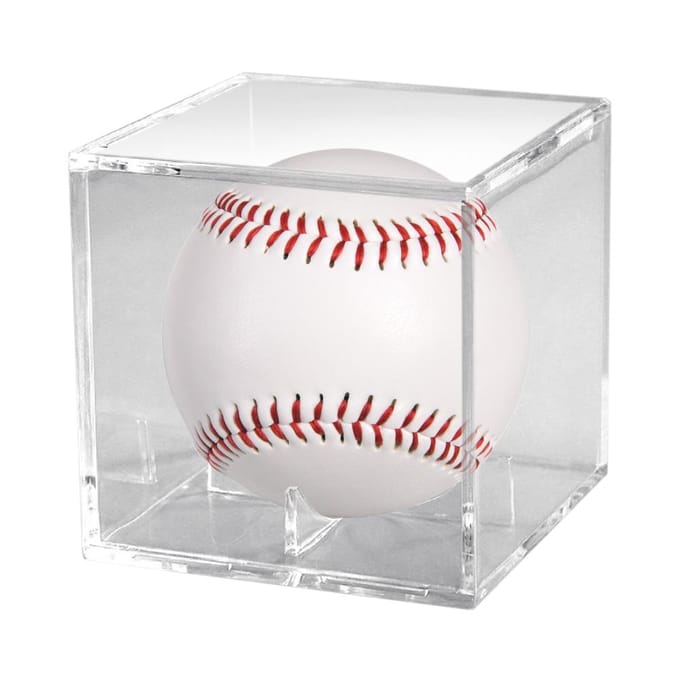 Honkbal Display Case UV Bescherming Acryl Kubus Honkbal Houder Vierkant Transparant Ondersteunt Doos voor 9 transparant