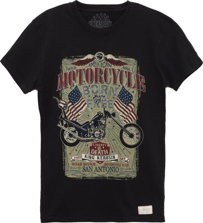 King Kerosin T-shirt Born To Be Free Zwart