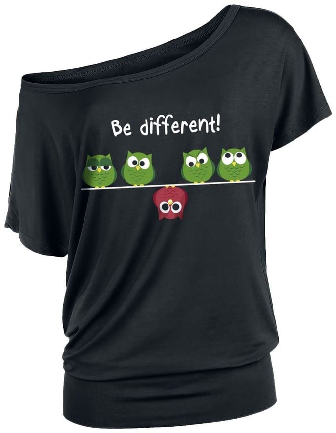 Be Different! - Fun T-shirt - XS tot 4XL - voor Vrouwen - zwart