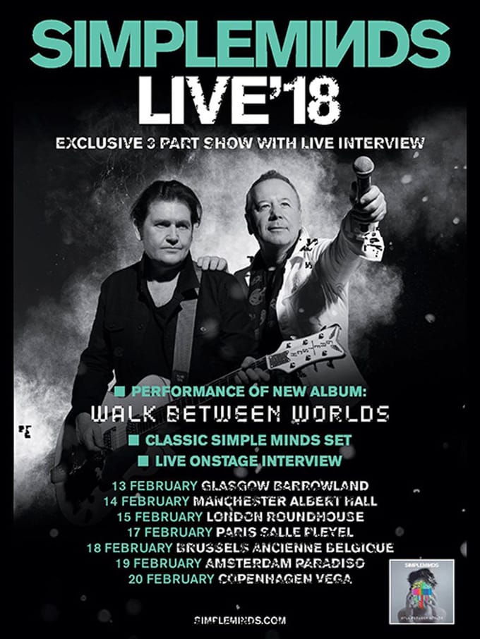 Signs-USA - Concert Sign - metaal - Simple Minds - 2018 - 20 x 30 cm