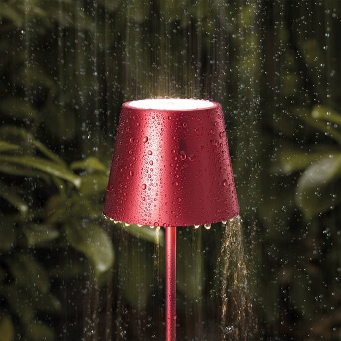 Sigor Nuindie mini LED oplaadbare tafellamp, Easy Connect, rood, dimbaar
